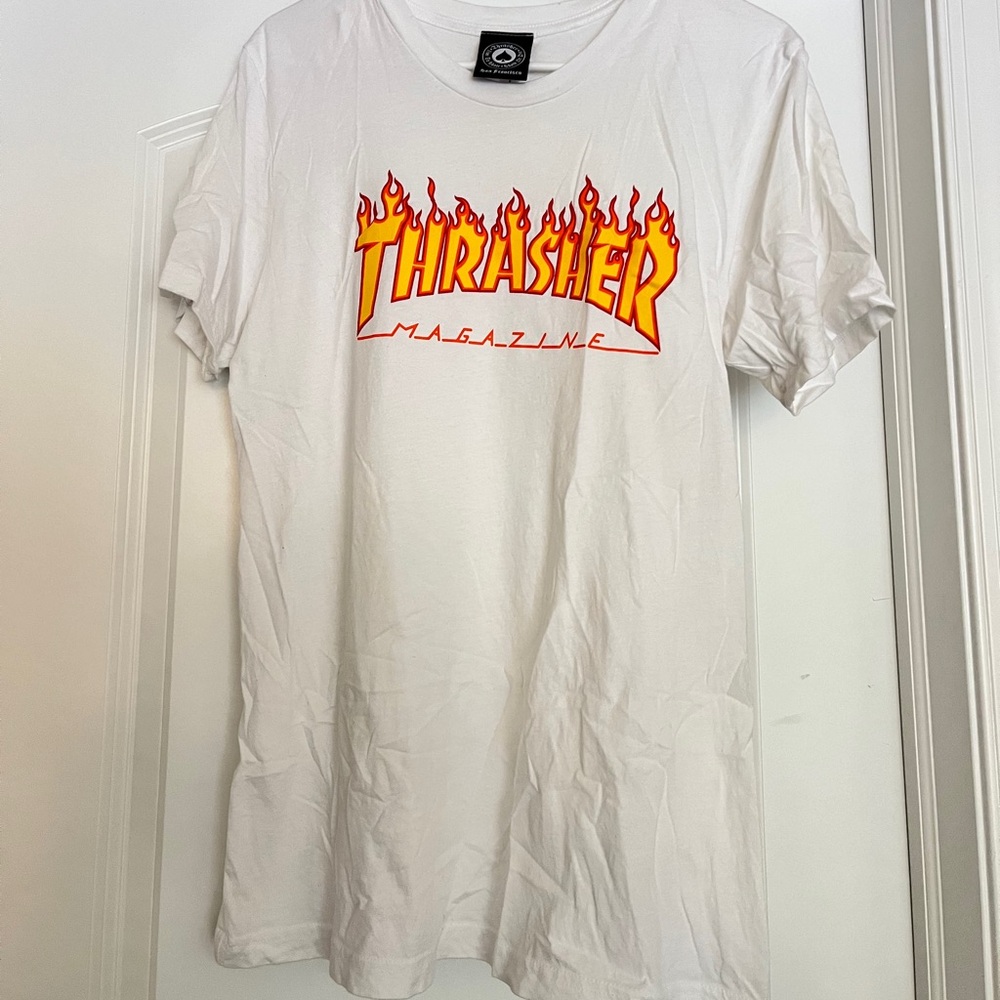 THRASHER White T-shirt Flame 🔥